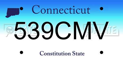 539CMV Connecticut License Plate