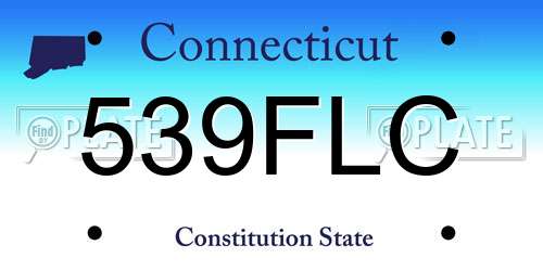 539FLC Connecticut License Plate