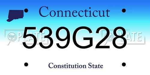 539G28 Connecticut License Plate
