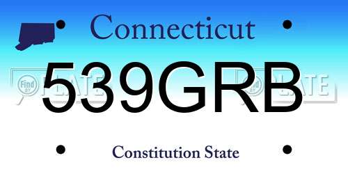 539GRB Connecticut License Plate