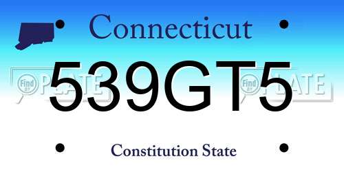 539GT5 Connecticut License Plate