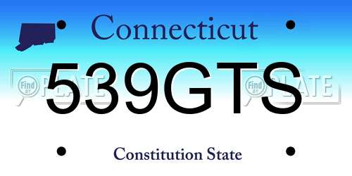 539GTS Connecticut License Plate