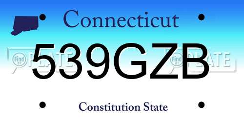 539GZB Connecticut License Plate