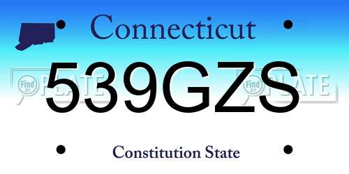 539GZS Connecticut License Plate