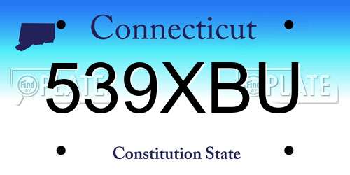 539XBU Connecticut License Plate