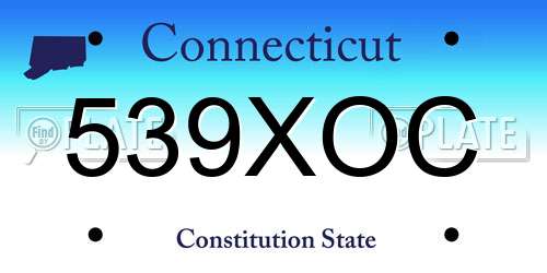 539XOC Connecticut License Plate