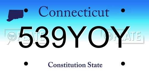 539YOY Connecticut License Plate