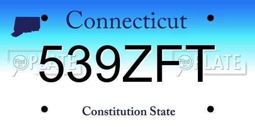 539ZFT Connecticut License Plate