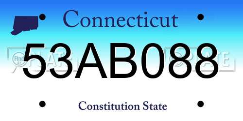 53AB088 Connecticut License Plate