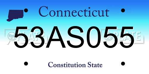 53AS055 Connecticut License Plate