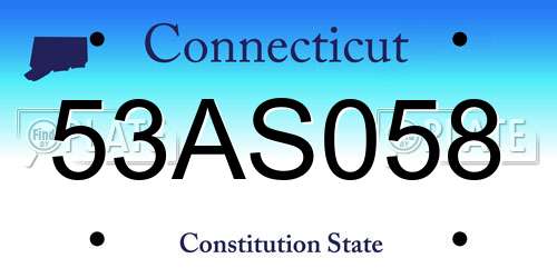 53AS058 Connecticut License Plate