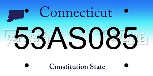 53AS085 Connecticut License Plate