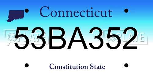 53BA352 Connecticut License Plate