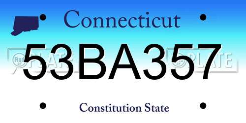53BA357 Connecticut License Plate