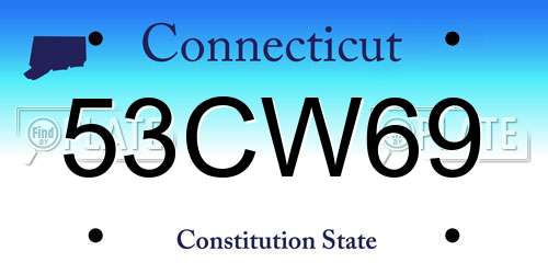 53CW69 Connecticut License Plate