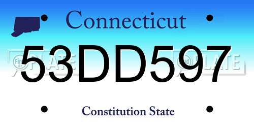 53DD597 Connecticut License Plate