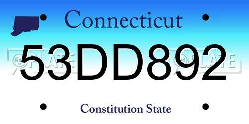53DD892 Connecticut License Plate
