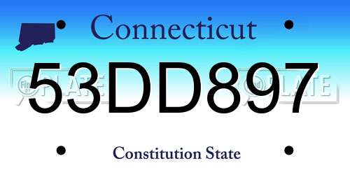 53DD897 Connecticut License Plate