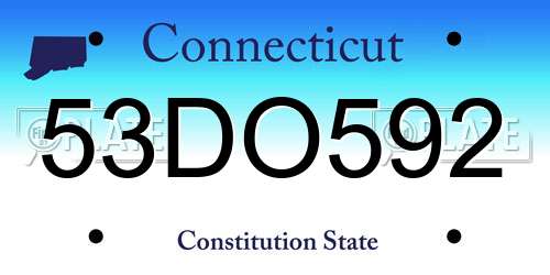 53DO592 Connecticut License Plate