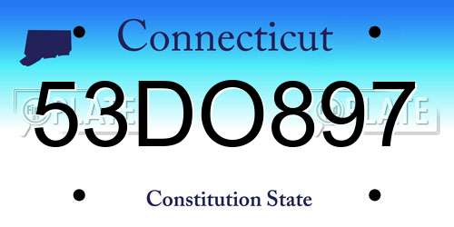 53DO897 Connecticut License Plate
