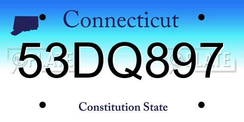 53DQ897 Connecticut License Plate