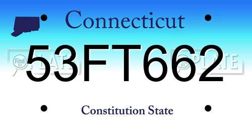 53FT662 Connecticut License Plate