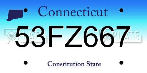 53FZ667 Connecticut License Plate