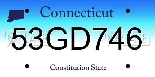 53GD746 Connecticut License Plate