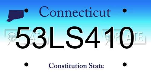 53LS410 Connecticut License Plate