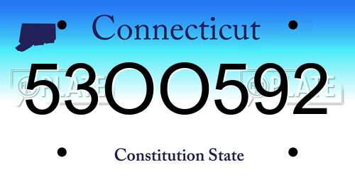 53OO592 Connecticut License Plate