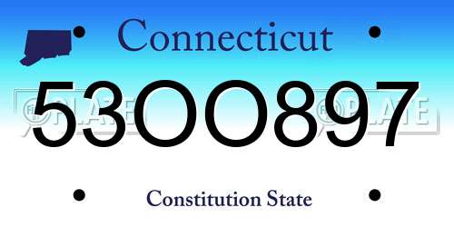 53OO897 Connecticut License Plate