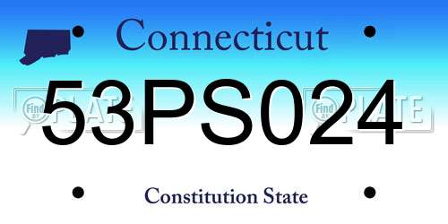 53PS024 Connecticut License Plate