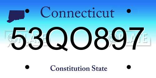 53QO897 Connecticut License Plate