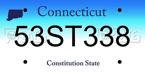 53ST338 Connecticut License Plate