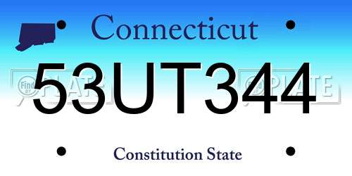 53UT344 Connecticut License Plate