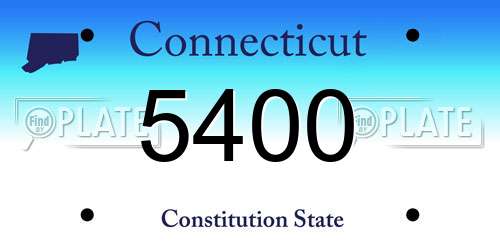 5400 Connecticut License Plate