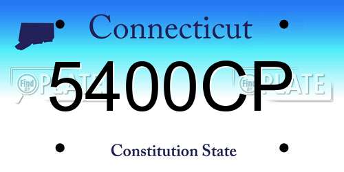5400CP Connecticut License Plate