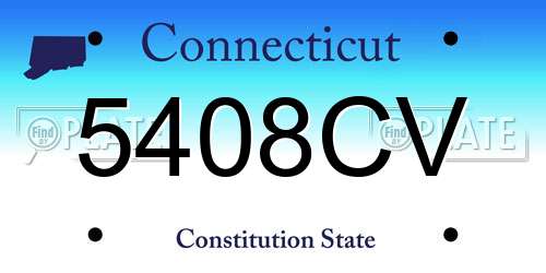 5408CV Connecticut License Plate