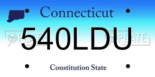 540LDU Connecticut License Plate