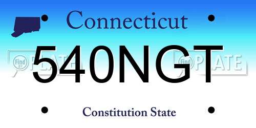 540NGT Connecticut License Plate