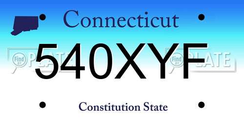 540XYF Connecticut License Plate