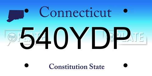 540YDP Connecticut License Plate