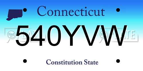 540YVW Connecticut License Plate