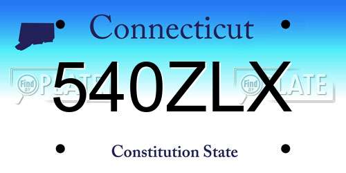 540ZLX Connecticut License Plate