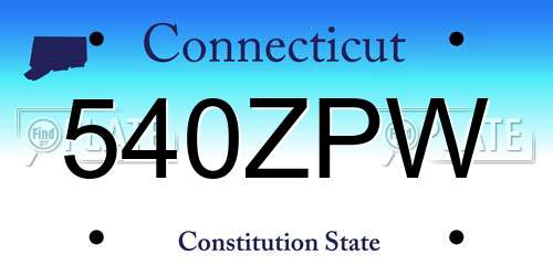 540ZPW Connecticut License Plate
