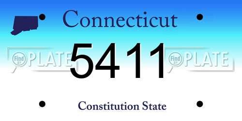 5411 Connecticut License Plate