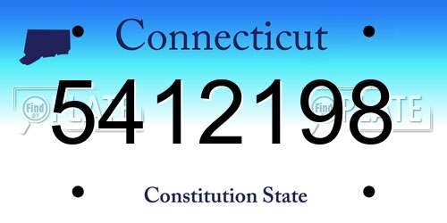 5412198 Connecticut License Plate