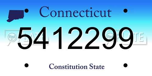 5412299 Connecticut License Plate