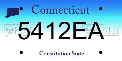 5412EA Connecticut License Plate