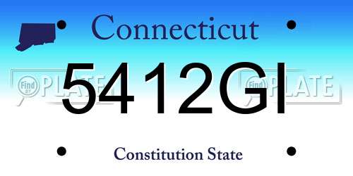 5412GI Connecticut License Plate